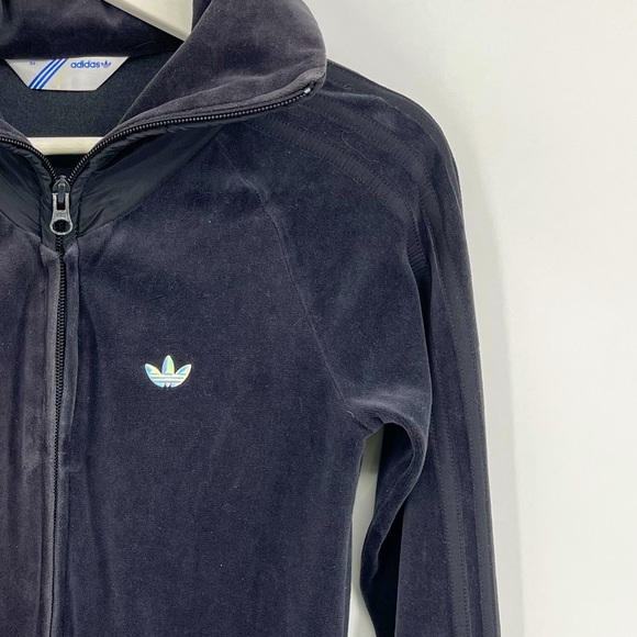 ADIDAS Velvet Vibes Superstar Track Jacket Retro 2000s Grey Lux Velvet Size XS - Picture 3 of 9